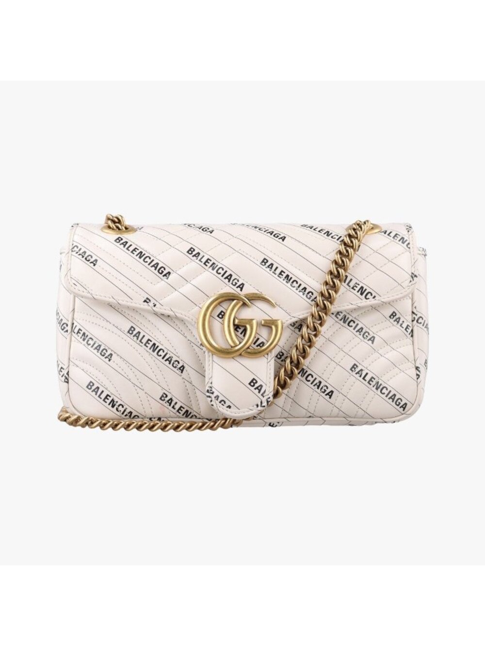 Gucci the Hacker Project GG Marmont White Leather